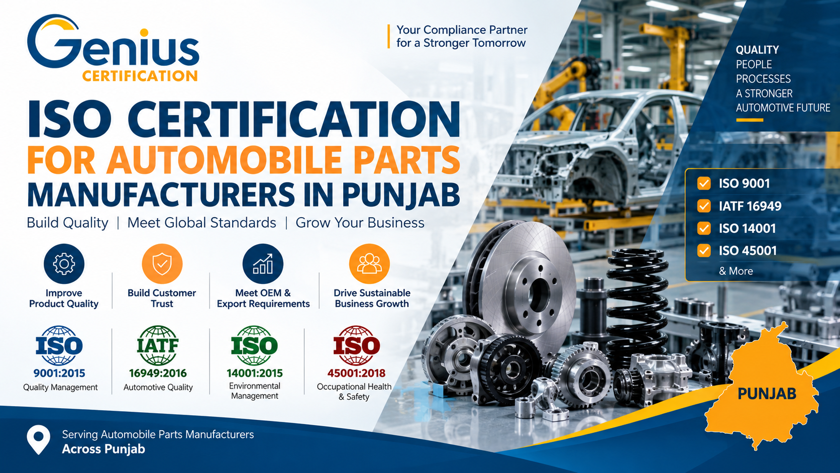 ISO Certification for Automobile Parts Manufacturers in Punjab